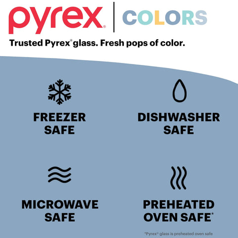 Pyrex® Simply Store® Tinted 10-piece Round Storage Set with Blue Plastic Lids
