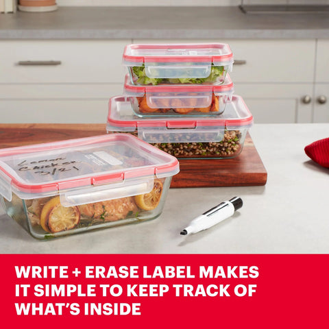 Pyrex® FreshLock™ 8-piece Rectangular Glass Storage Set