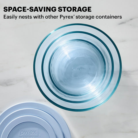 Pyrex® Simply Store® Tinted 10-piece Round Storage Set with Blue Plastic Lids
